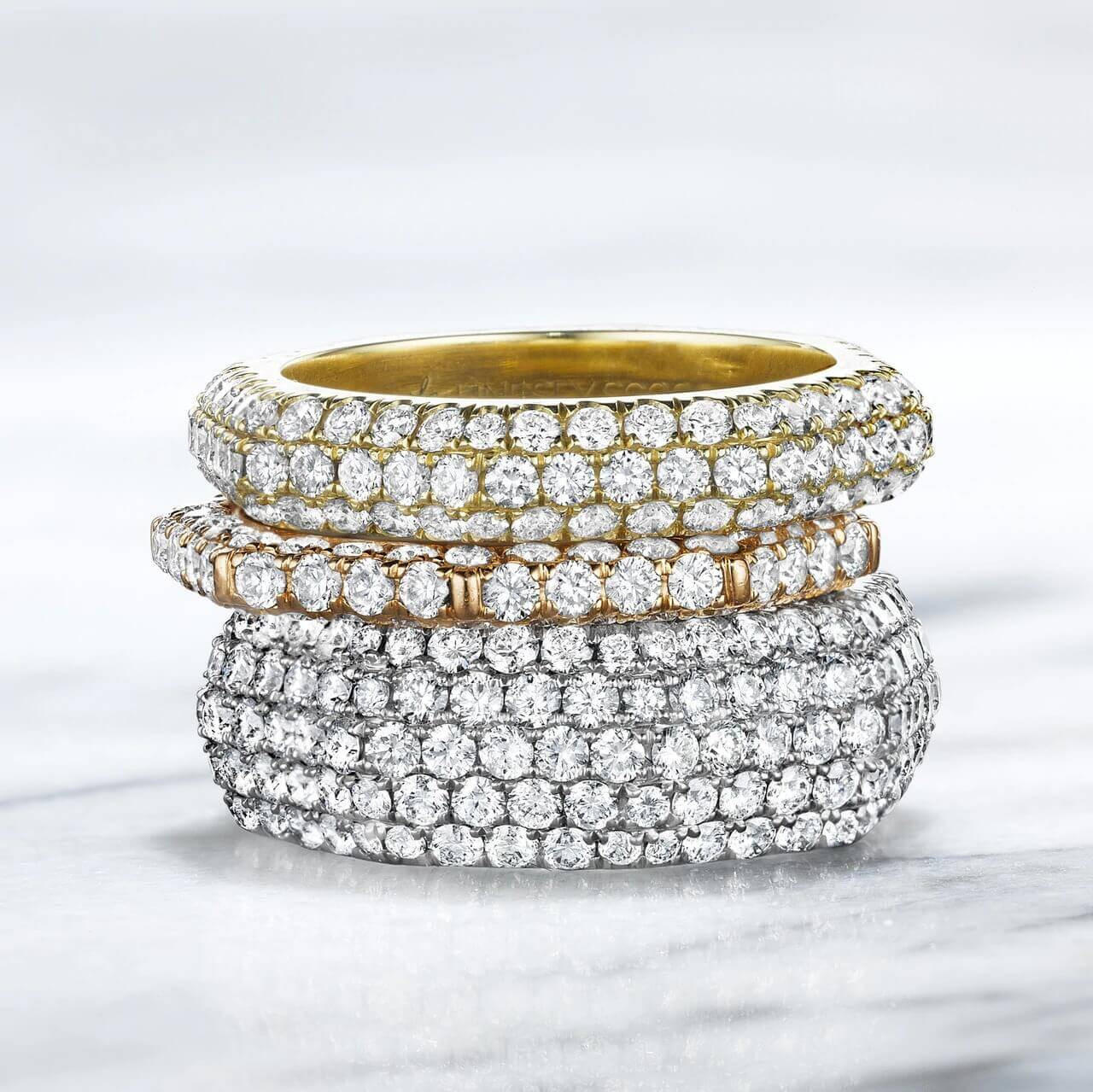 STILL TRIPLE ROW WRAPPED PAVE BAND