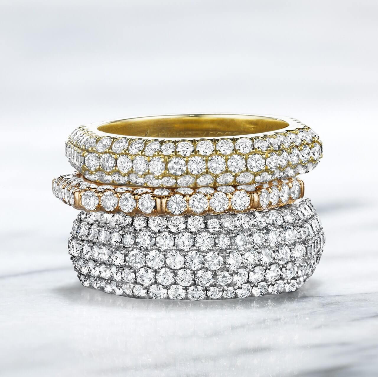 STILL TRIPLE ROW DOMED PAVE BAND