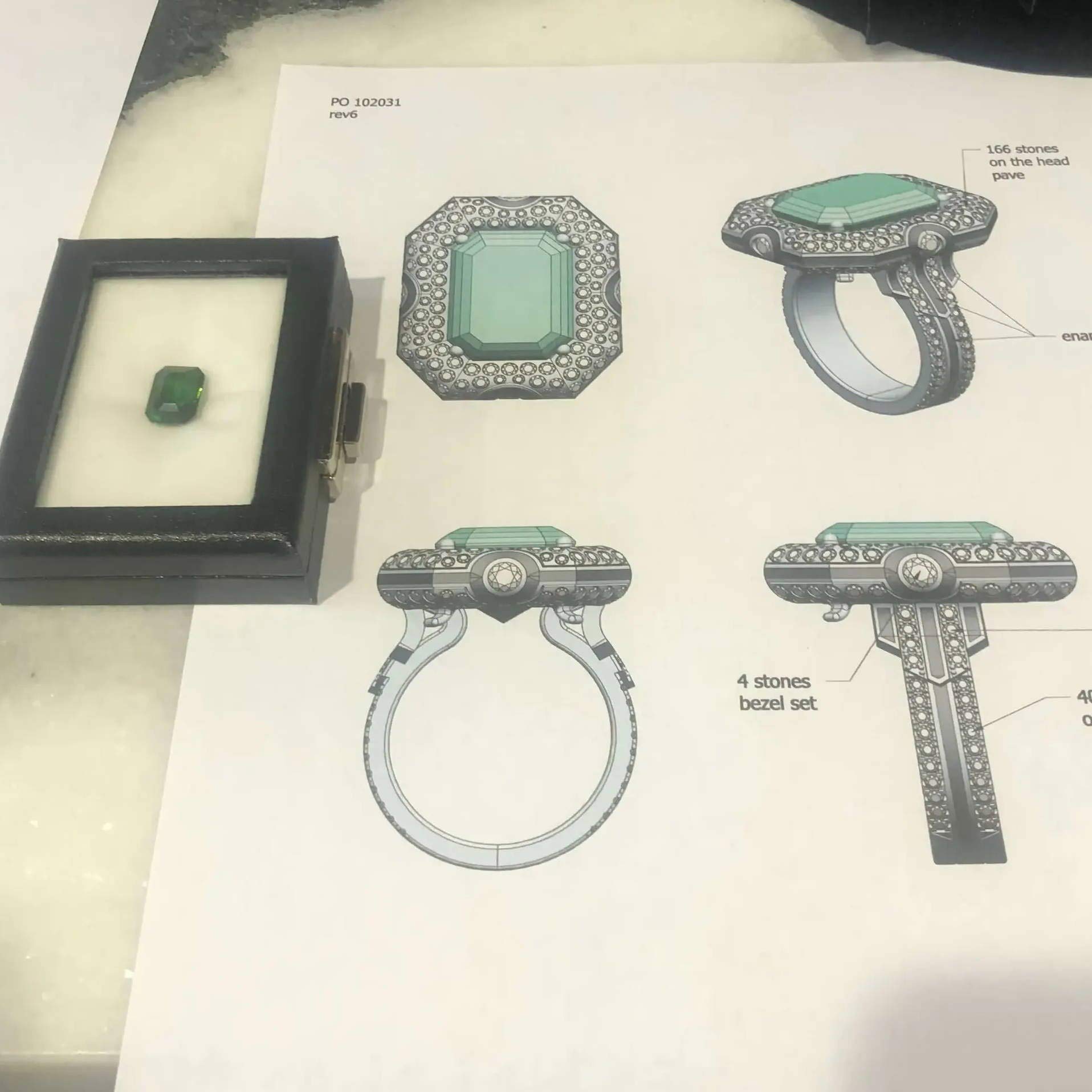 Art Deco ring in progress