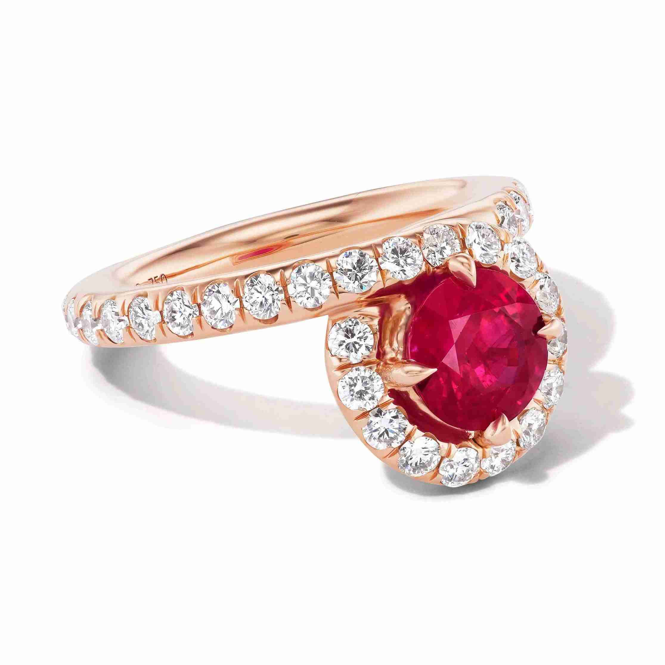 Custom gemstone engagement ring