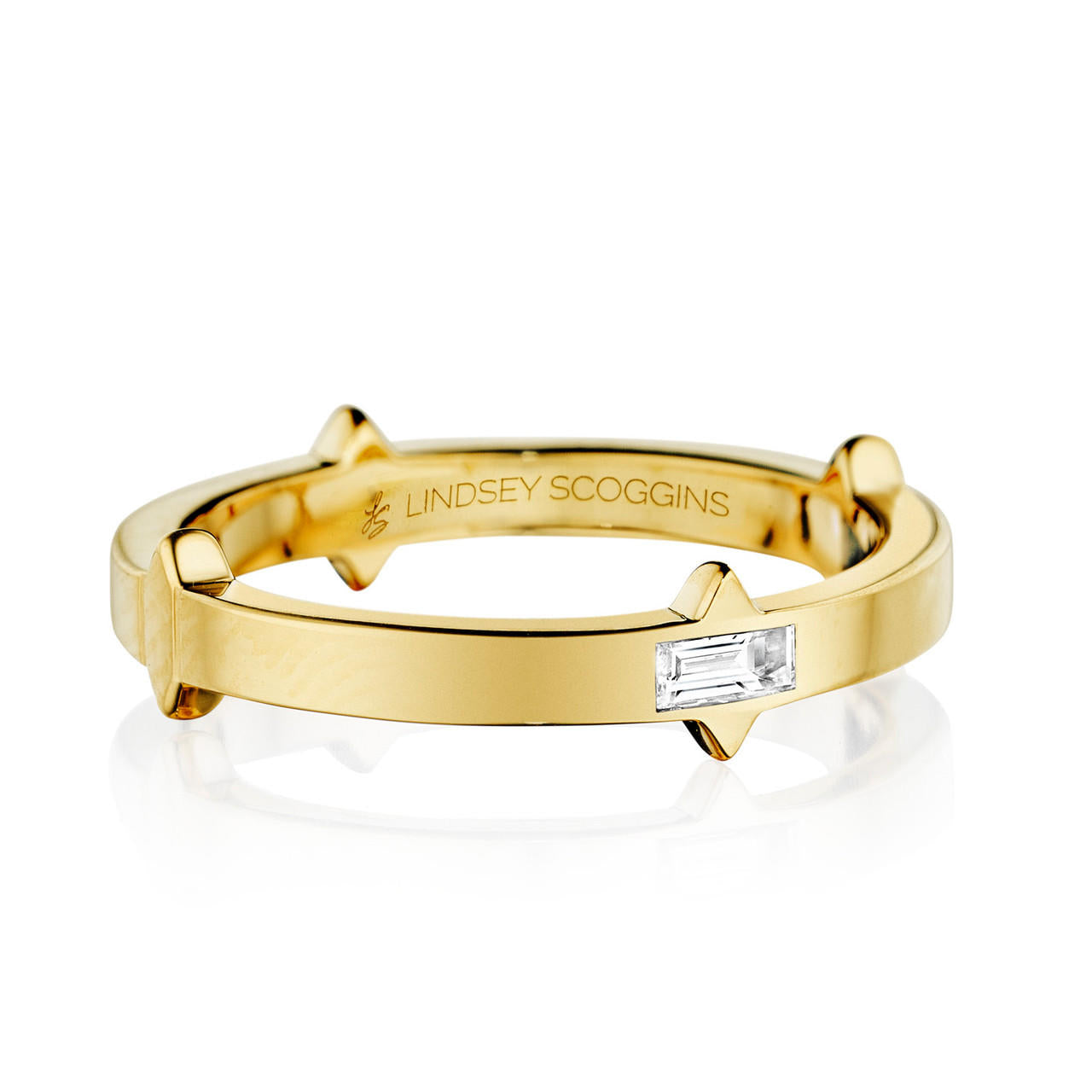 TIME I Baguette diamond wedding band 18 karat yellow gold