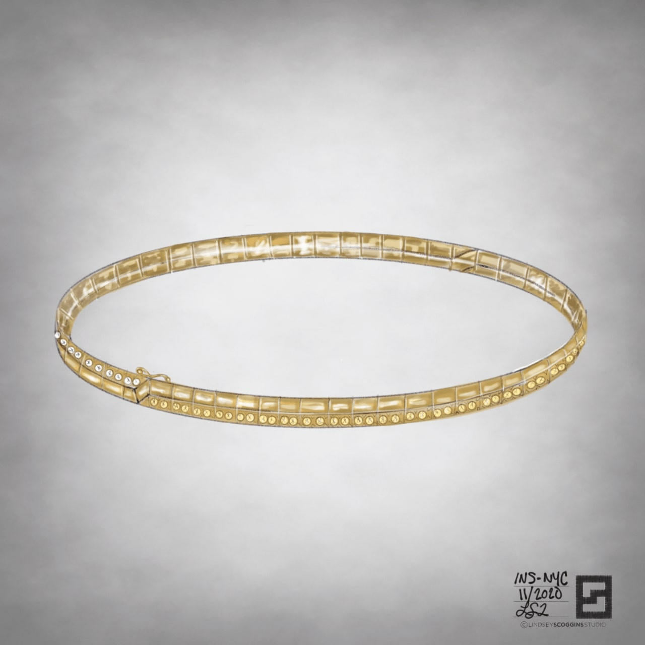 TRANSFER GOLD AND DIAMOND TENNIS BRACELET