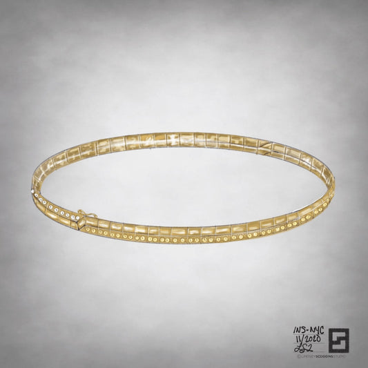 TRANSFER GOLD AND DIAMOND TENNIS BRACELET