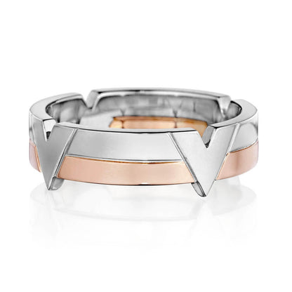 TIME V Bold Band platinum and rose gold ring