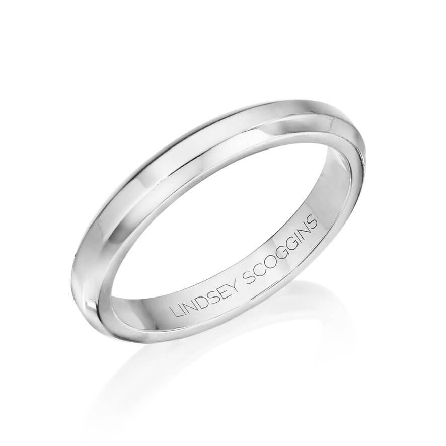 Three Phases classic wedding band in platinum