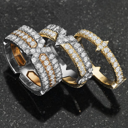 Pave diamond TIME Collection Roman Numeral rings