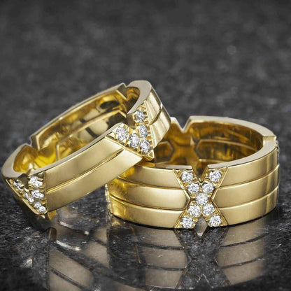 TIME Collection five and ten year anniversary ring in yellow gold and diamond
