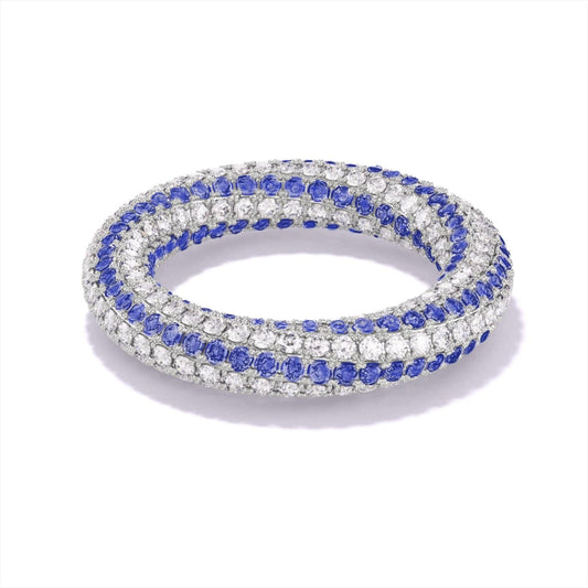 diamond and sapphire twisting eternity band