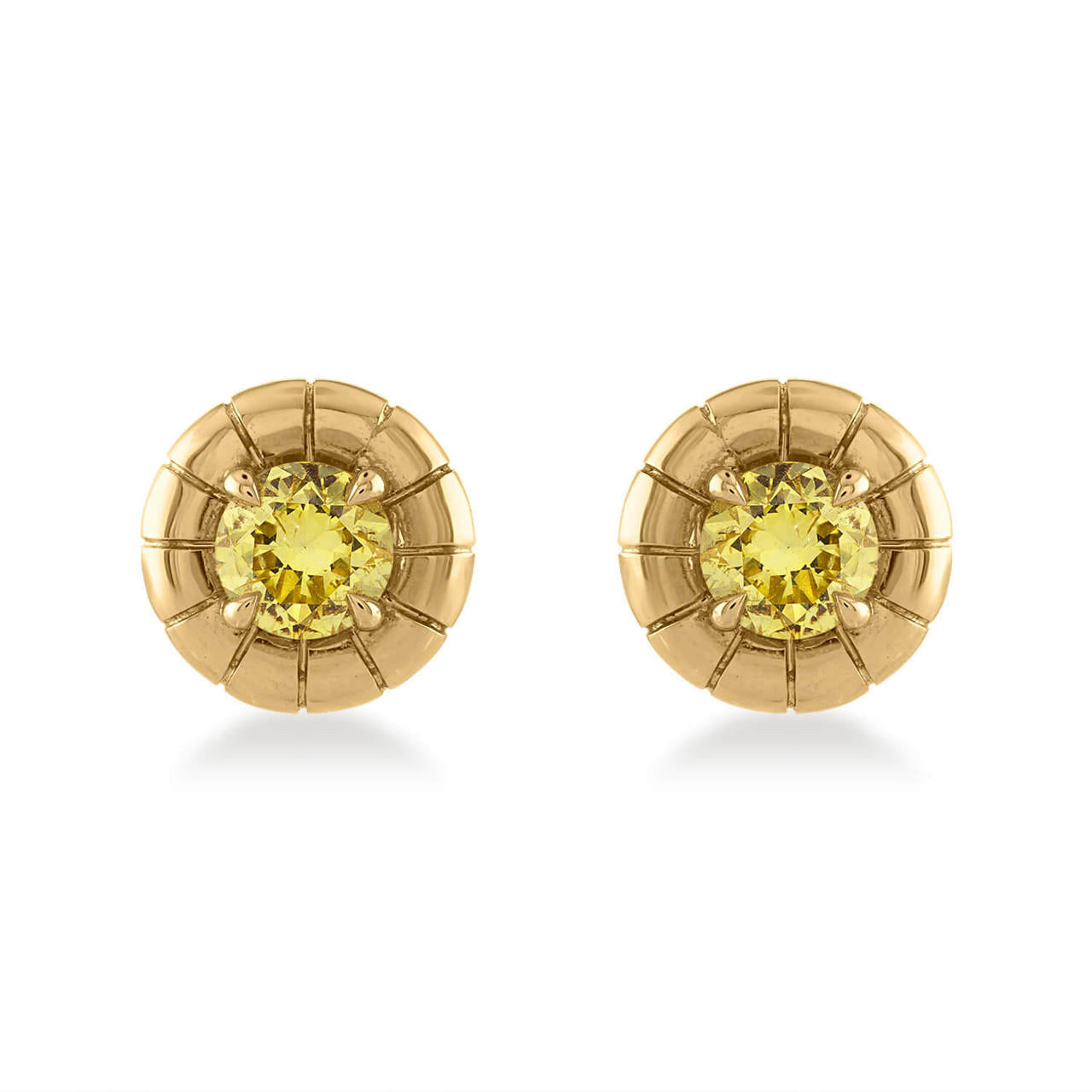 oath stud earrings; yellow diamond earrings