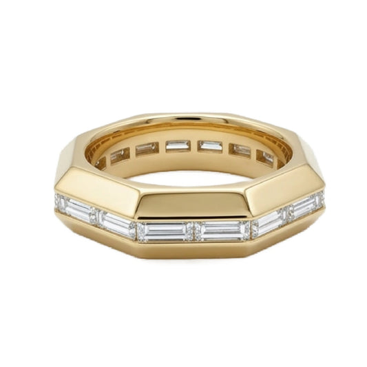 STILL DOMED BAGUETTE BAND