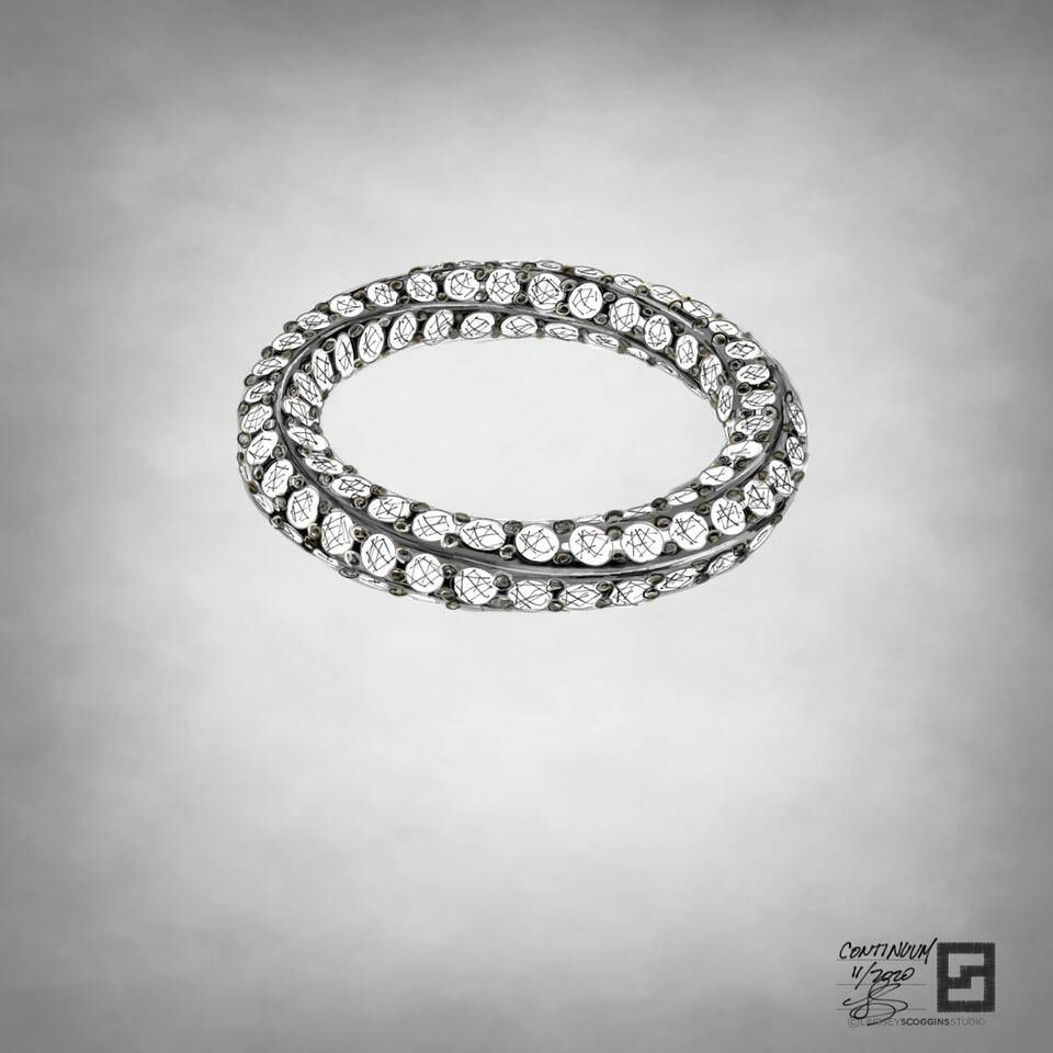 Continuum one row pave eternity band