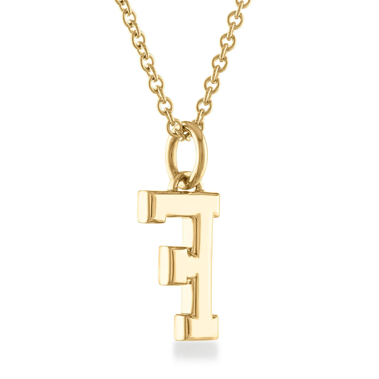 custom diamond letter pendant - letter F diamond pendant