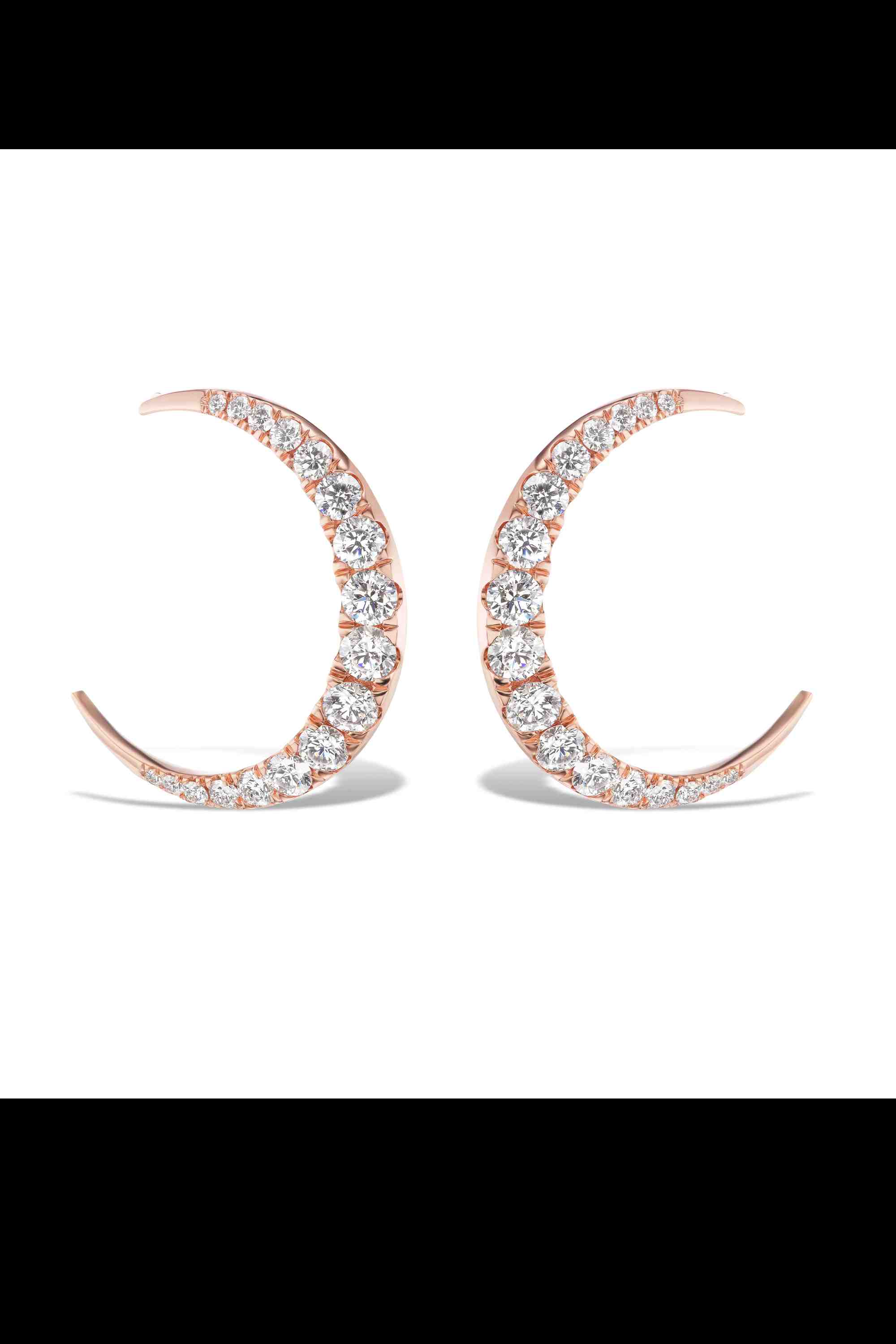 MEDIUM DIAMOND MOON HOOPS