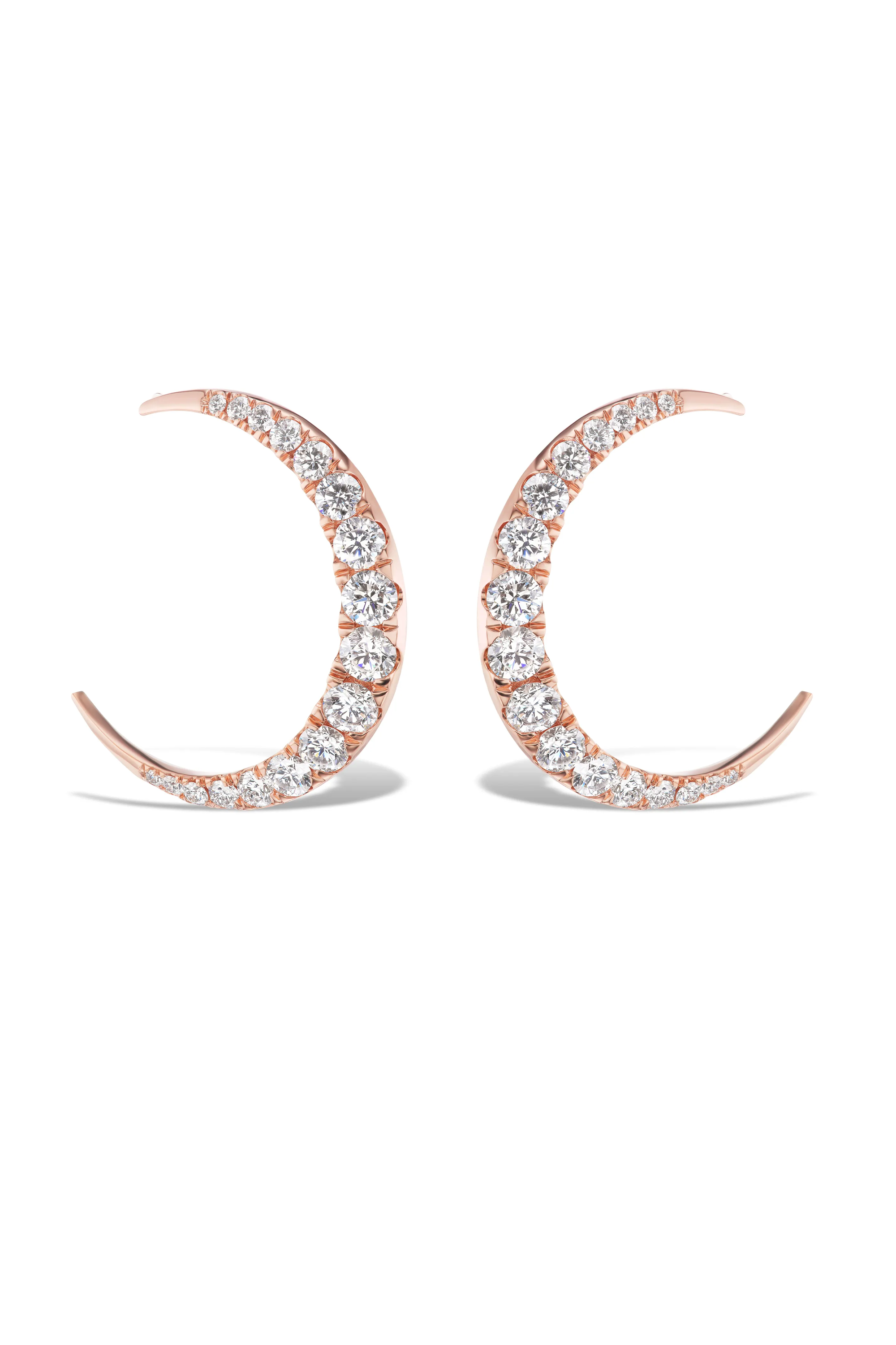 medium diamond moon hoops 