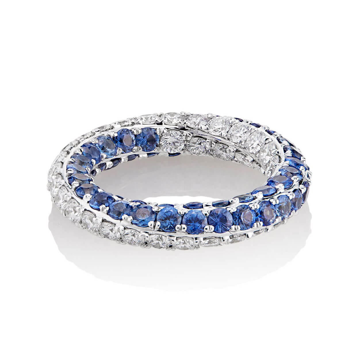 CONTINUUM ONE ROW DIAMOND AND SAPPHIRE ETERNITY BAND