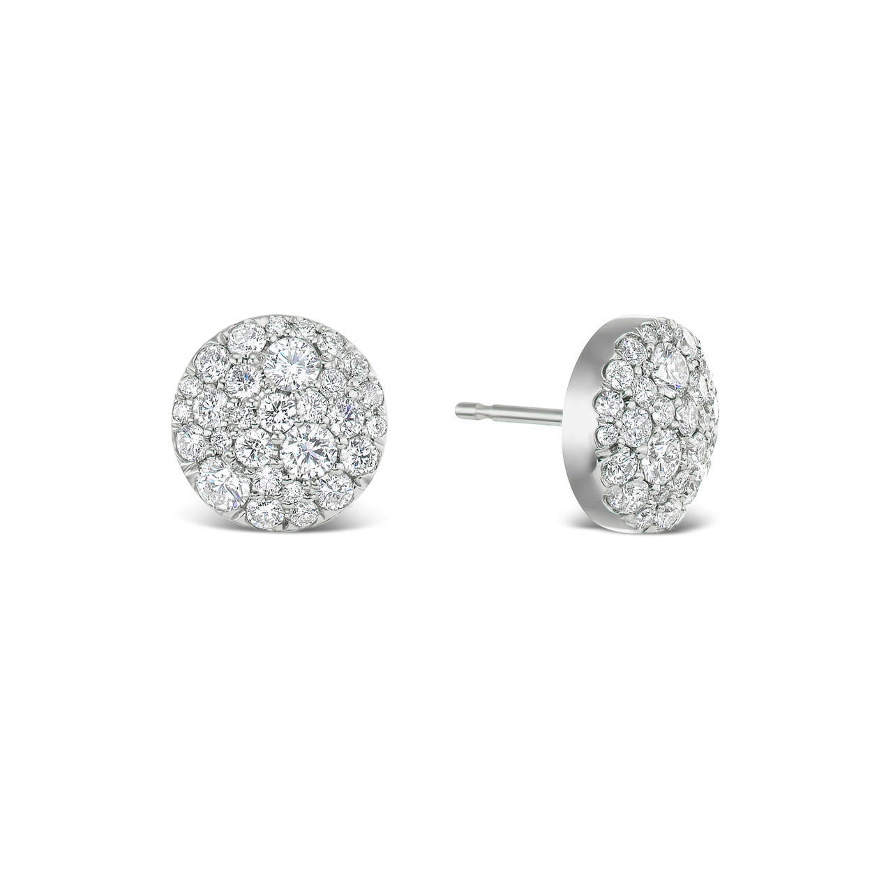 diamond full moon stud earrings