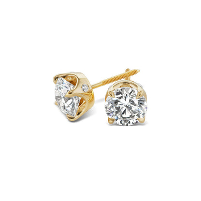 diamond stud earrings with crown setting