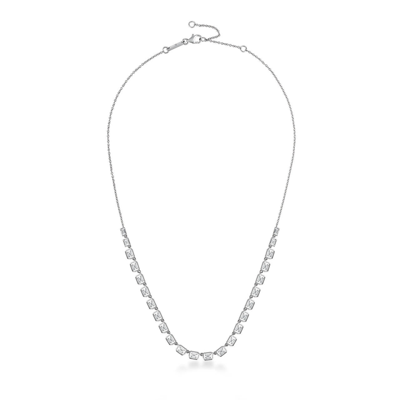 24 stone 5 ct diamond tennis necklace in 18k white gold