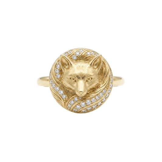 DIAMOND AND GOLD WRAPPED FOX RING