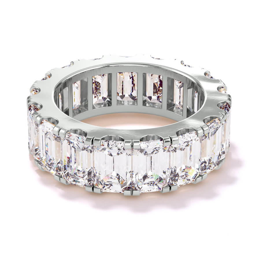 SIGNATURE COMFORT FIT EMERALD CUT ETERNITY BAND - 8 CTW