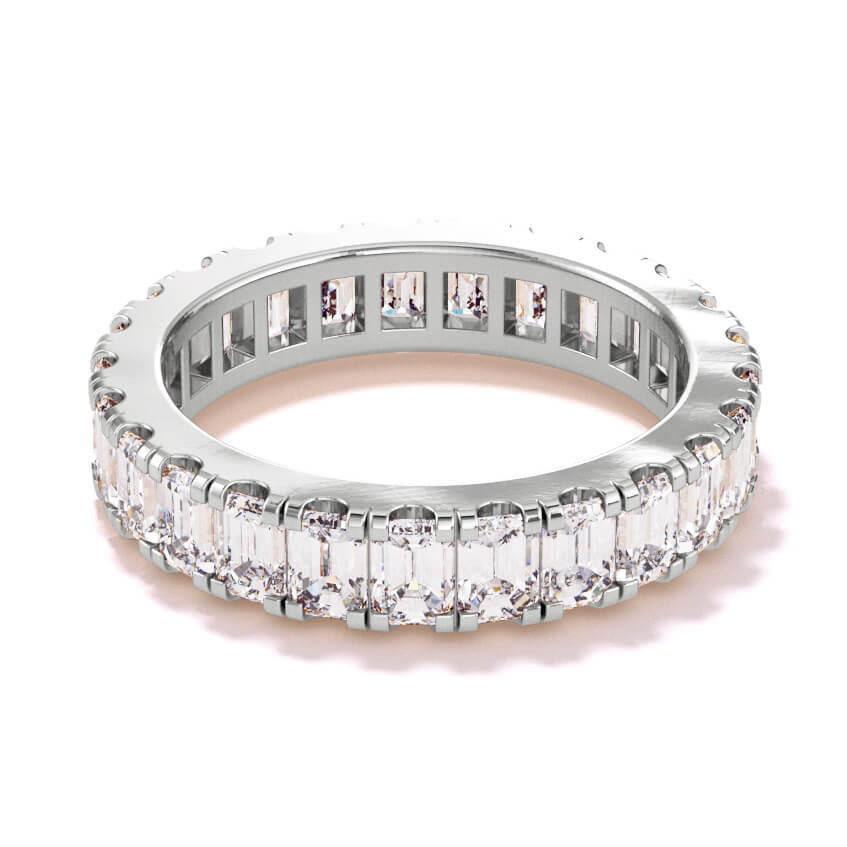 SIGNATURE COMFORT FIT EMERALD CUT ETERNITY BAND - 3.25 CTW