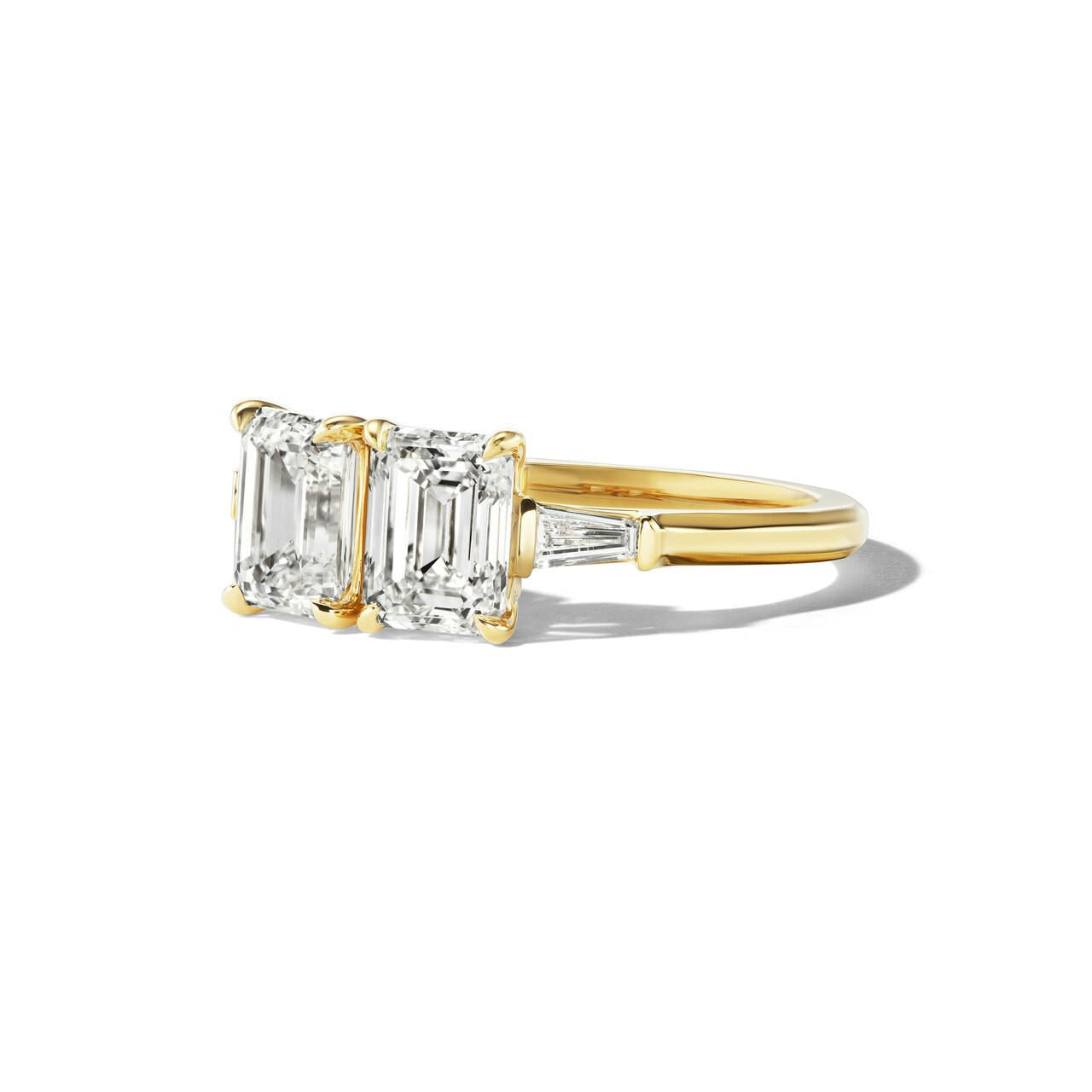 EMERALD CUT DIAMOND TOI ET MOI ENGAGEMENT RING