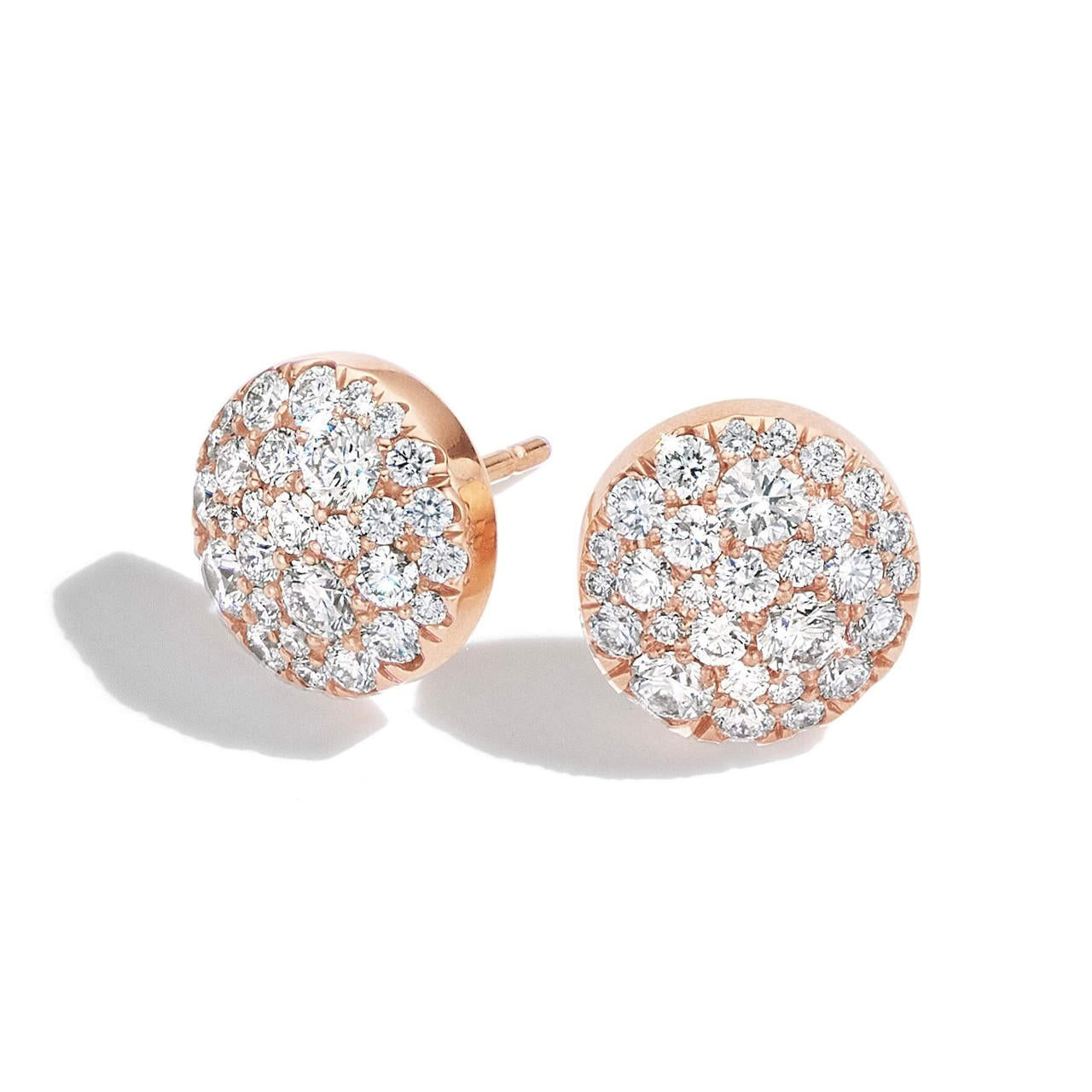 diamond full moon stud earrings