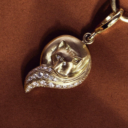 The FOX pave diamond pendant styled