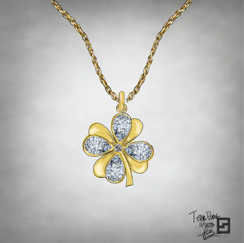 BESPOKE DIAMOND CLOVER PENDANT