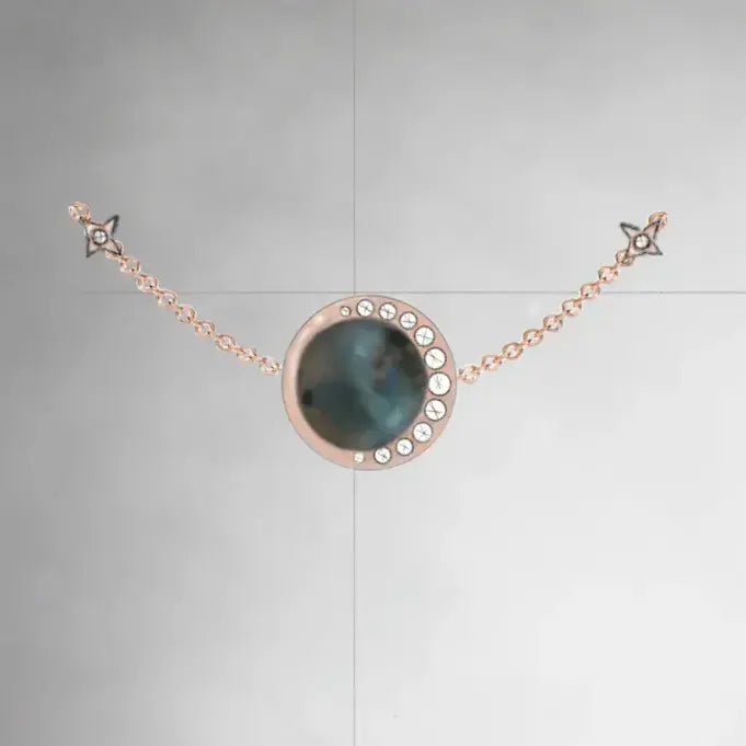 BESPOKE PEARL AND DIAMOND MOON NECKLACE