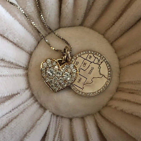 BESPOKE PAVÉ DIAMOND HEART PENDANT NECKLACE