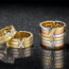 Time collection gold and diamond bands