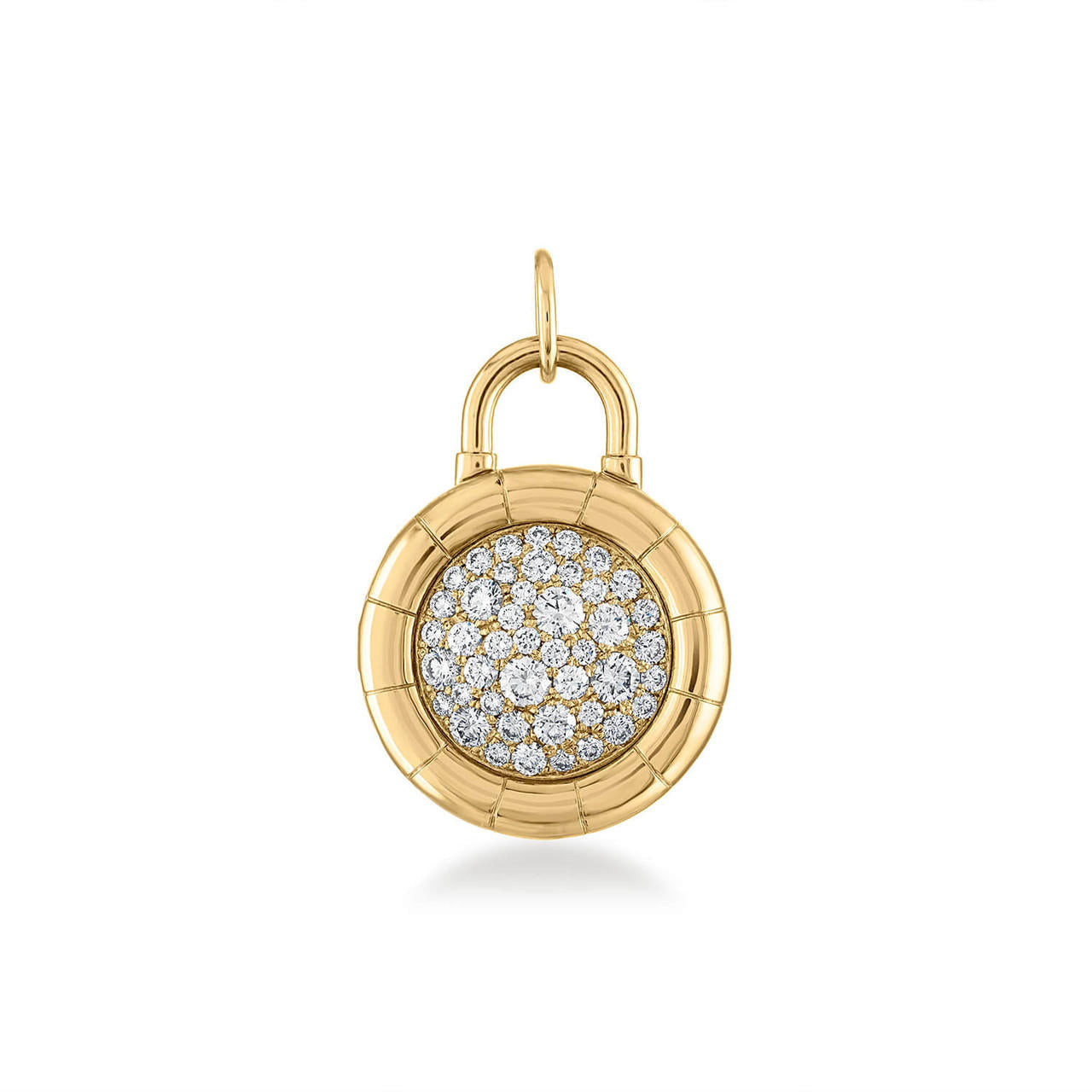 pave diamond locket close up