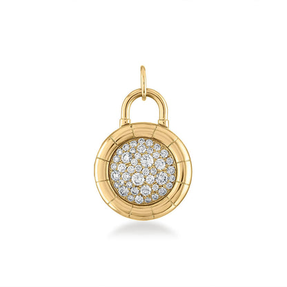 pave diamond locket close up