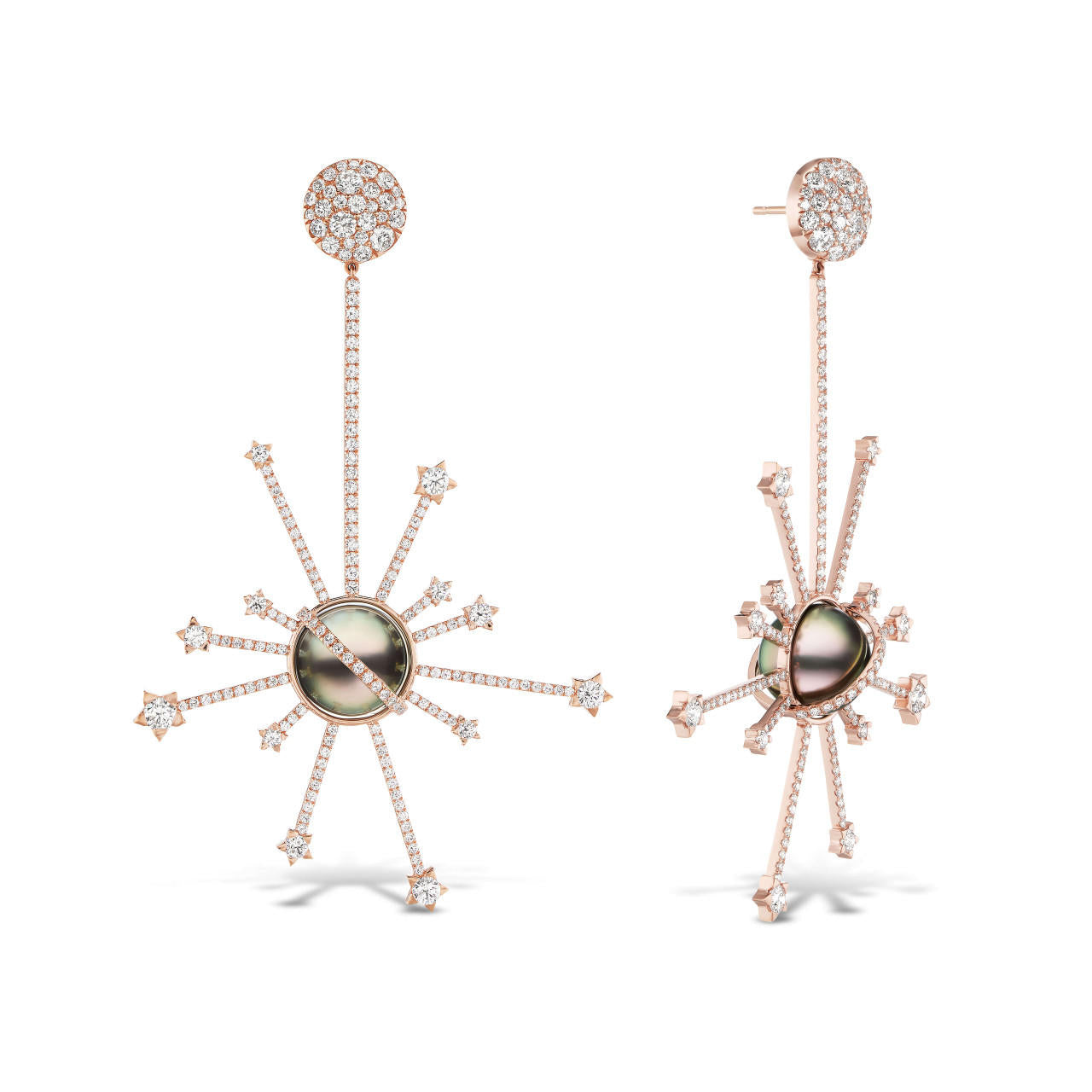 Planetary star burst earrings