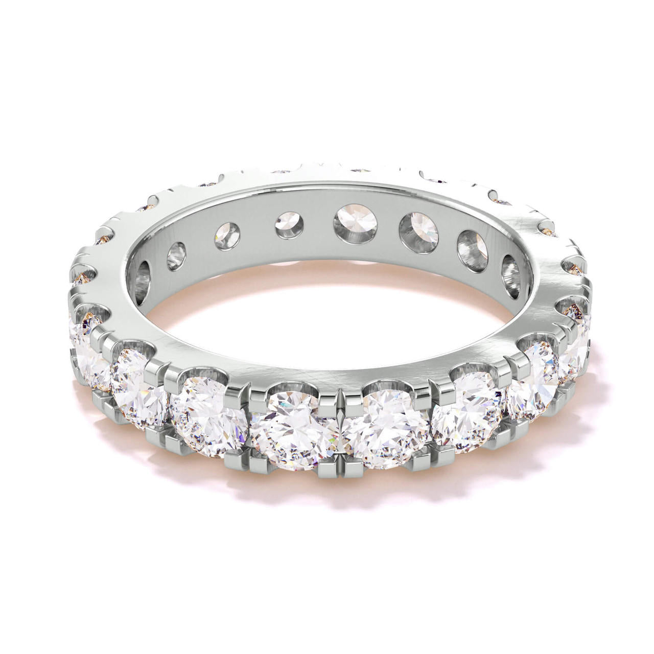 large diamond eternity band with 2.7 carat round brilliant diamond eternity band in platinum