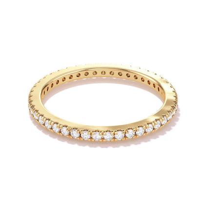 thin diamond band in 18k yellow gold