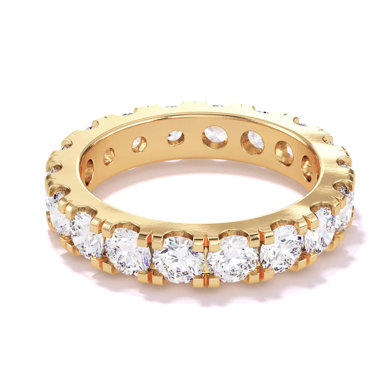 large diamond eternity band with 2.7 carat round brilliant diamond eternity band in 18k yellow gold