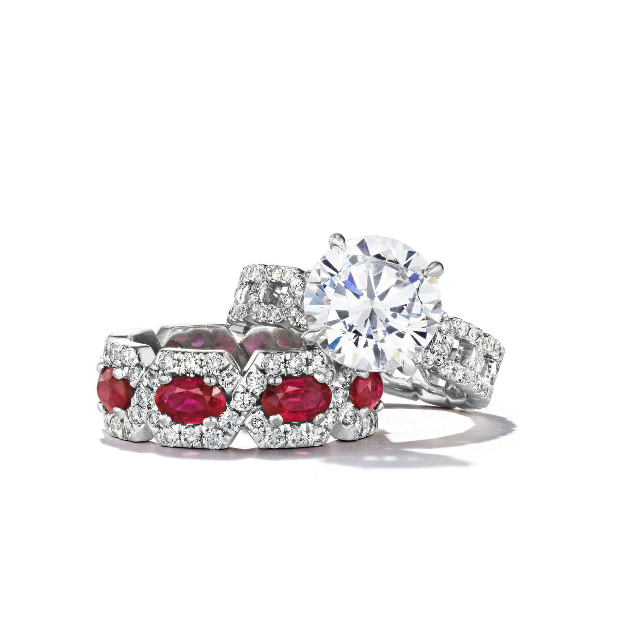 pave ruby and diamond ring