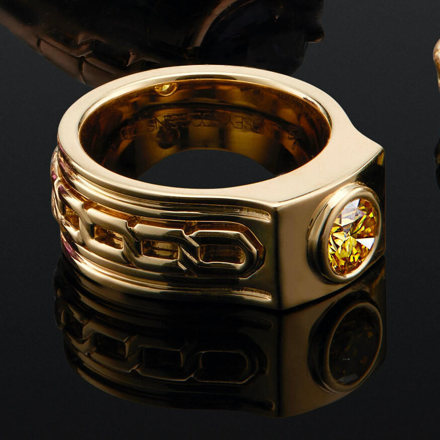 OATH YELLOW DIAMOND CUFF RING